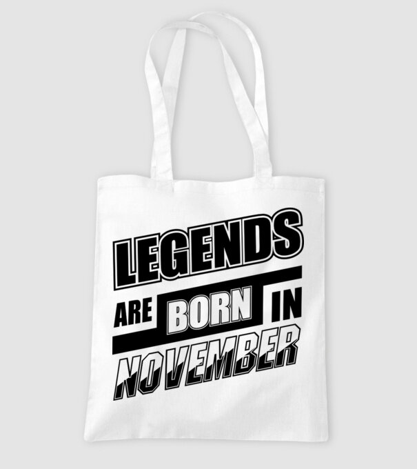 Legends are born in November model alb pe tricou