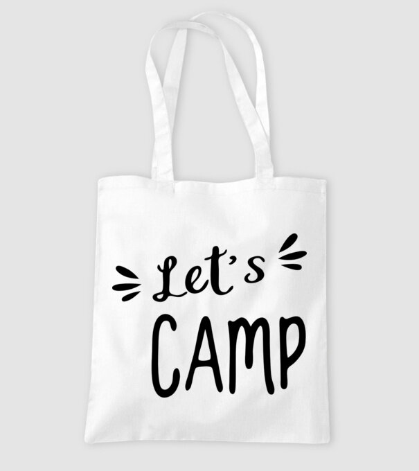 'Let''s camp' model alb pe tricou