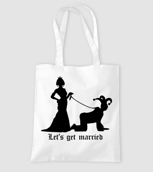 Lets get married model alb pe tricou