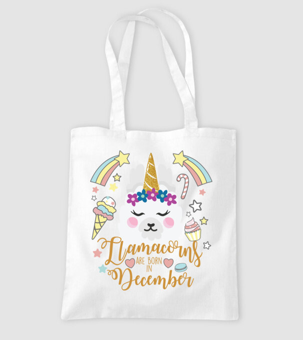 Llamacorns are born in December model alb pe tricou