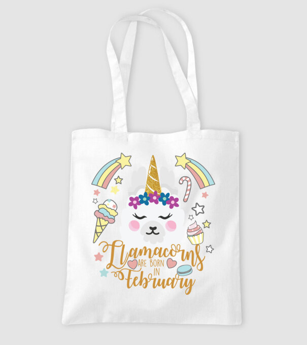 Llamacorns are born in February model alb pe tricou