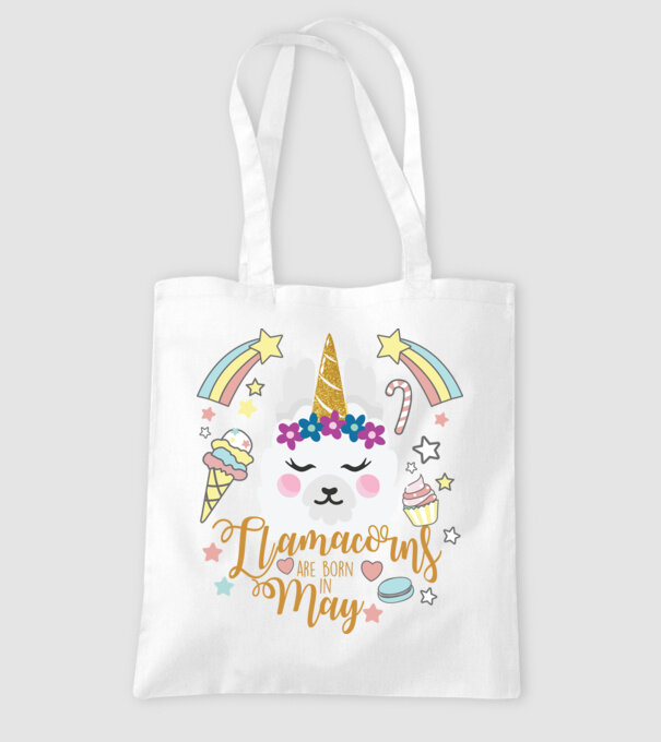 Llamacorns are born in May model alb pe tricou