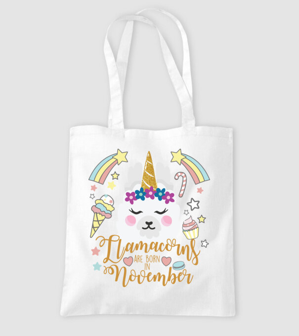 Llamacorns are born in November model alb pe tricou