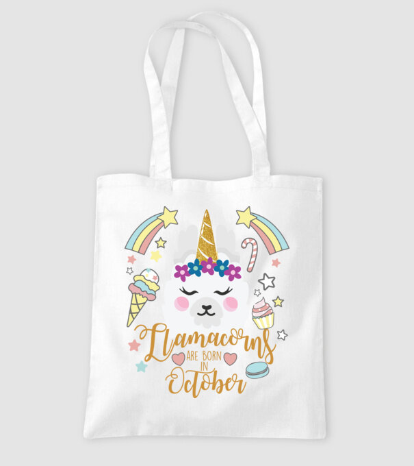 Llamacorns are born in October model alb pe tricou