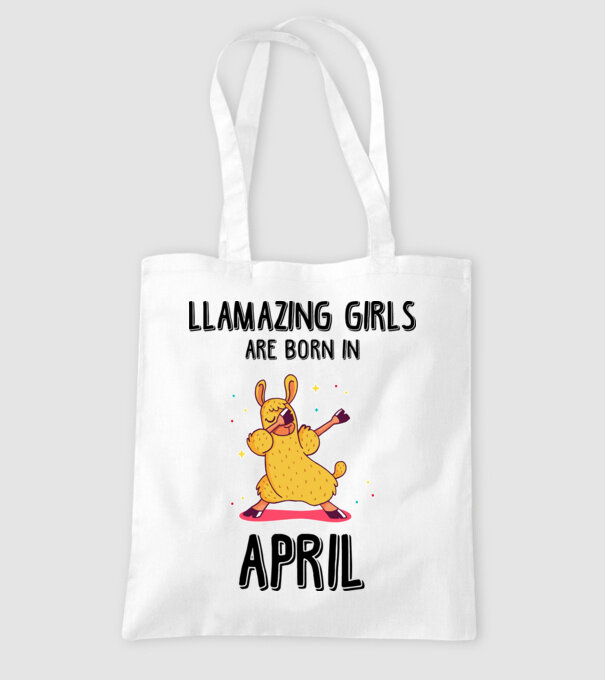 llamazing girls are born in april black model alb pe tricou