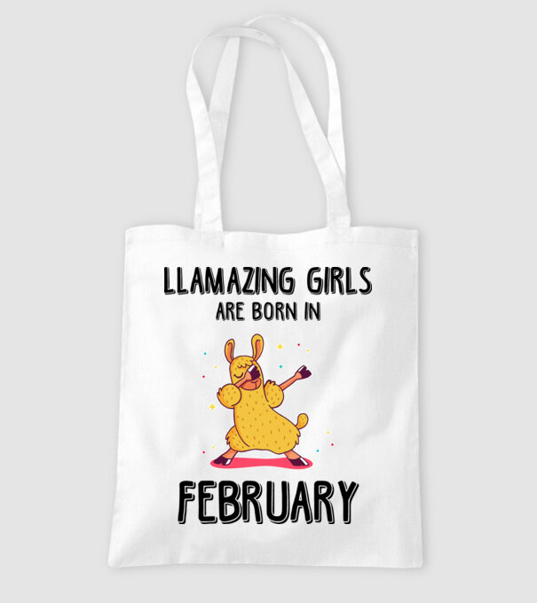 llamazing girls are born in february black model alb pe tricou
