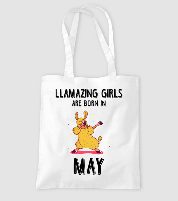 Llamazing girls are born in may black model alb pe tricou