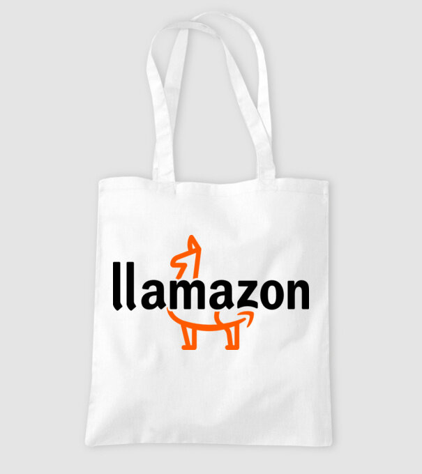 Llamazon model alb pe tricou