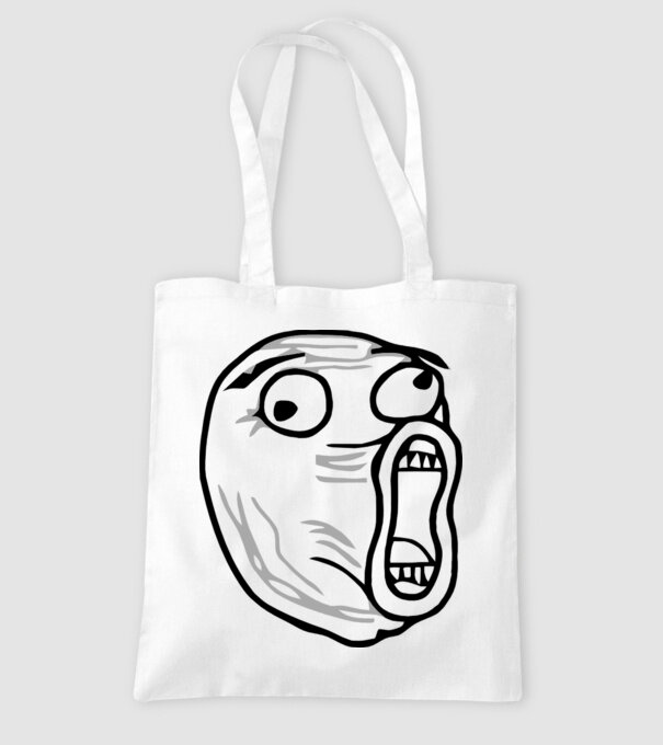 LOL Face model alb pe tricou
