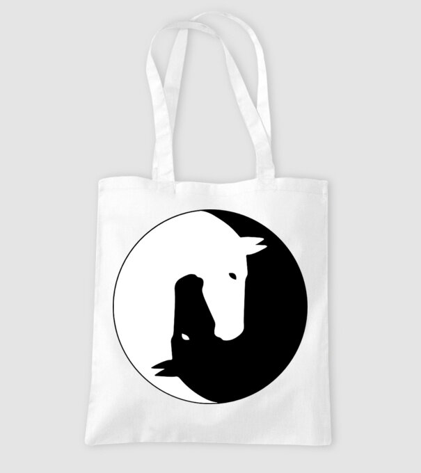 Lovas ying-yang model alb pe tricou