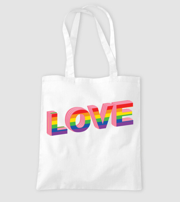 Love pride model alb pe tricou