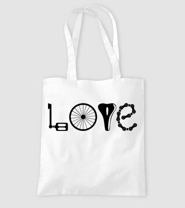 love bicicletă model alb pe tricou