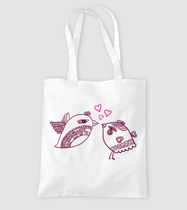lovebirds model alb pe tricou
