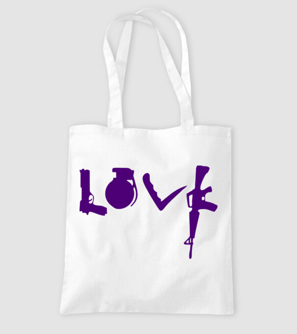 Lovegun model alb pe tricou