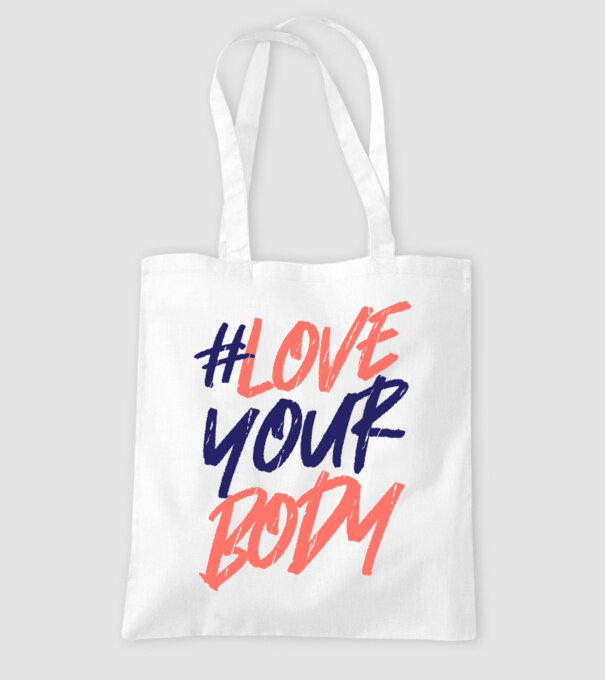 #loveyourbody model alb pe tricou
