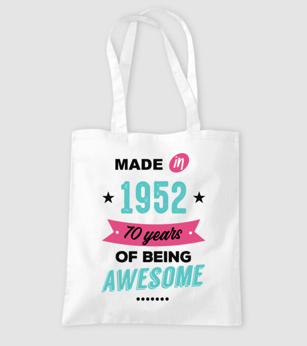 MADE in 1952 model alb pe tricou