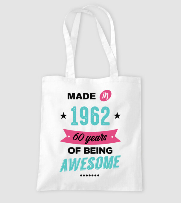 MADE in 1962 model alb pe tricou