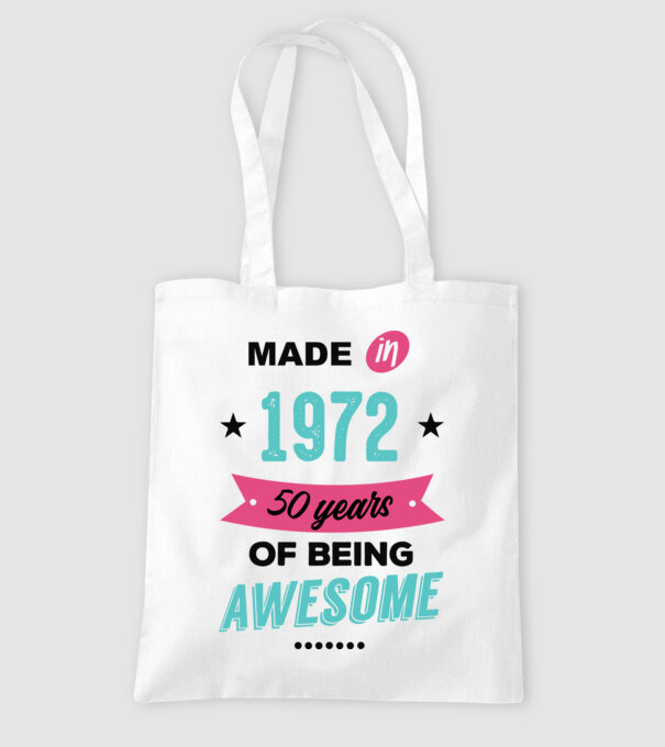 MADE in 1972 model alb pe tricou