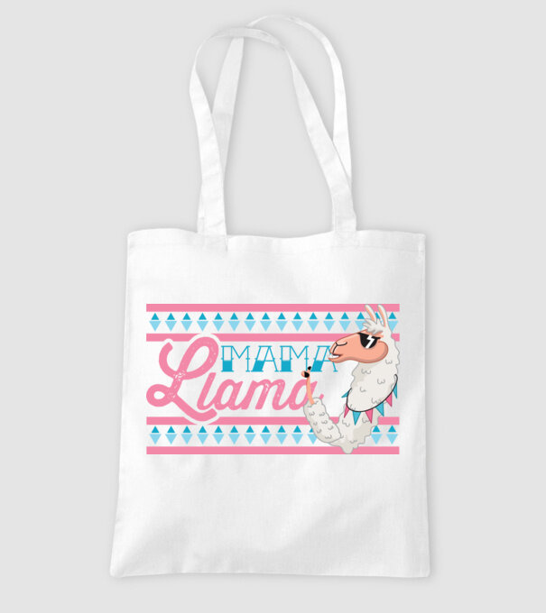 Mama LLama model alb pe tricou