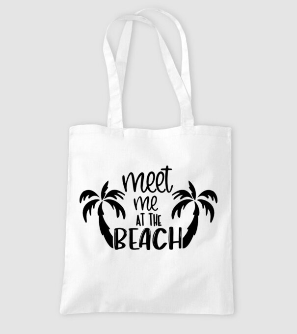 Meet me at the beach model alb pe tricou