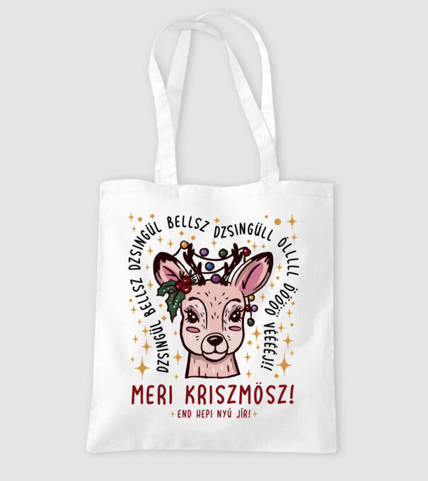 Cană dimensionată meri cristmăs djingăl bel model alb pe tricou