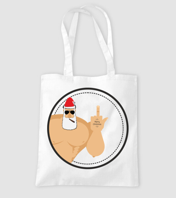 'Merry F''in Xmas' model alb pe tricou