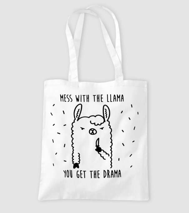 Mess with the lama model alb pe tricou