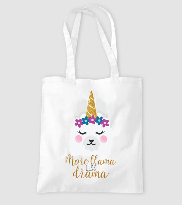 More Llama less drama model alb pe tricou