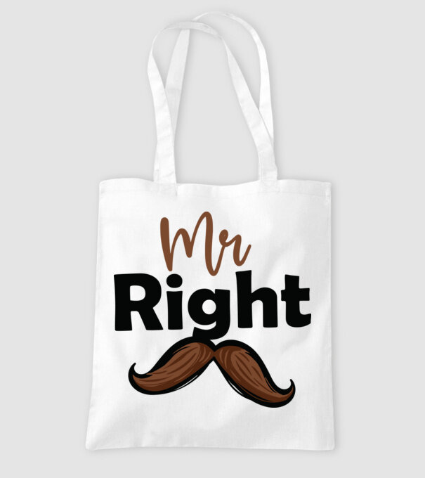 Mr right model alb pe tricou