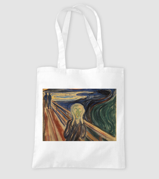 Pictură Munch Mască model alb pe tricou