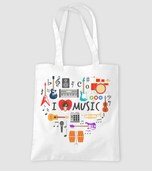 music heart model alb pe tricou