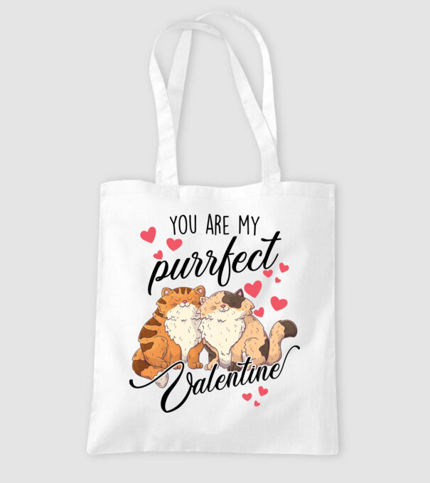 My purrfect valentine model alb pe tricou