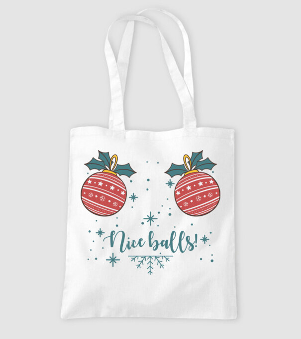 Nice Balls model alb pe tricou