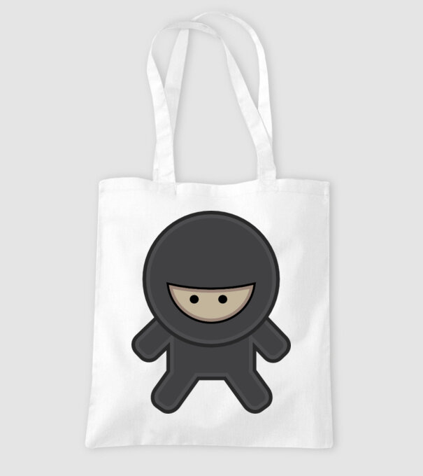 ninja model alb pe tricou