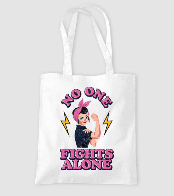 No one fights alone pinup texture model alb pe tricou