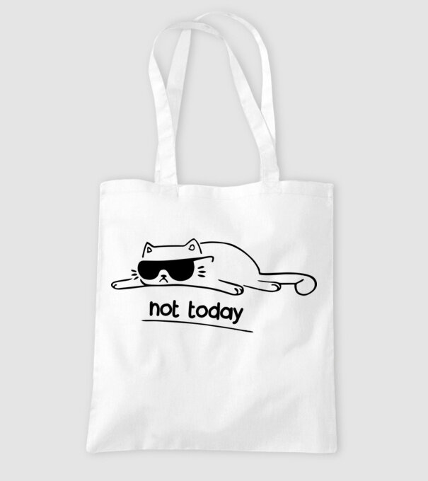 not today kitty model alb pe tricou