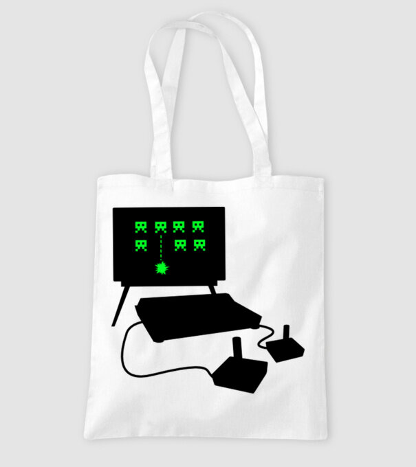 Oldschool Gamer model alb pe tricou