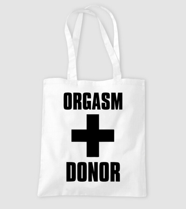 orgasm donor model alb pe tricou