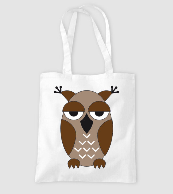 Owl model alb pe tricou