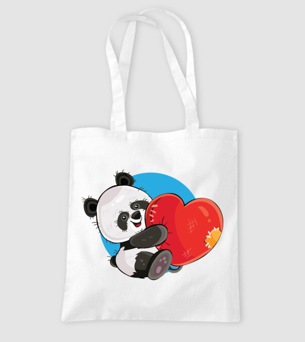 Dragoste panda model alb pe tricou