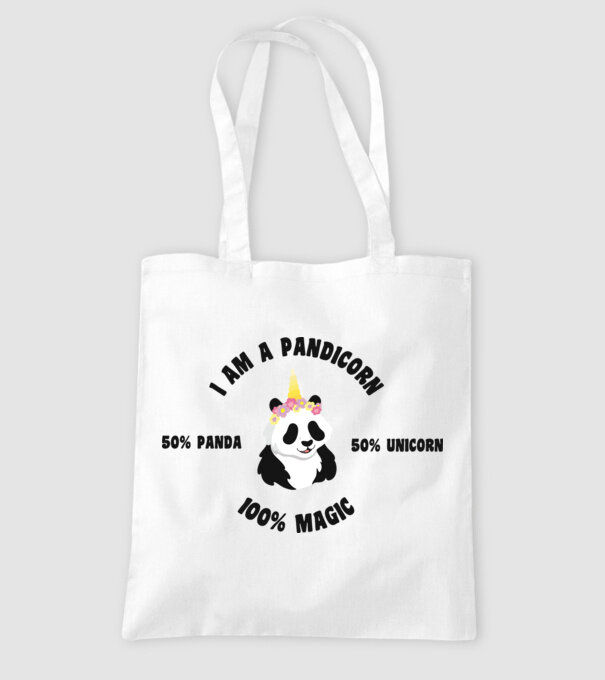 Pandicorn model alb pe tricou