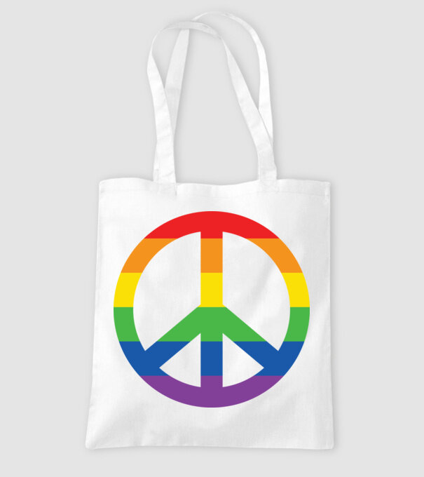 Peace pride model alb pe tricou