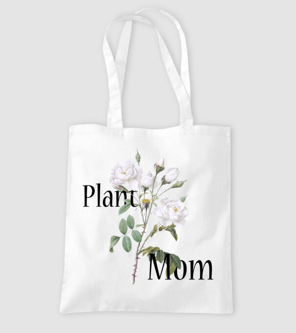 Plant mom model alb pe tricou