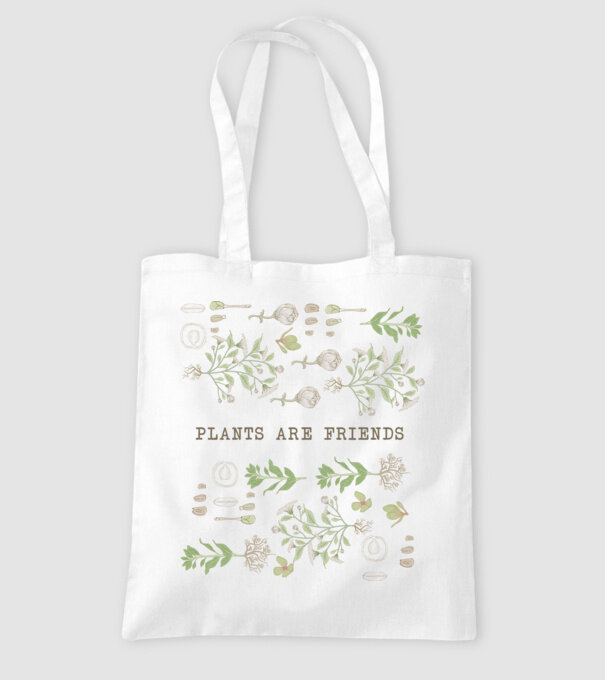 Plants are friends model alb pe tricou