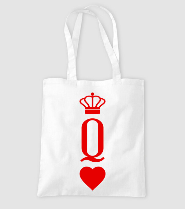 Playin gcards Queen of hearts model alb pe tricou