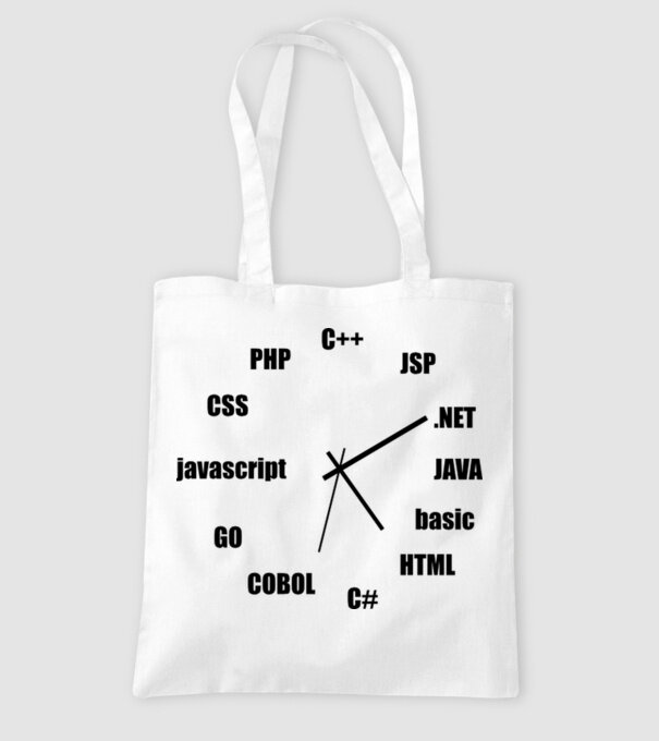 Programmer clock model alb pe tricou