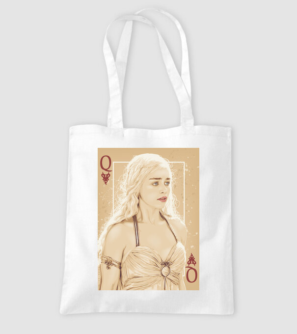 Queen Card model alb pe tricou