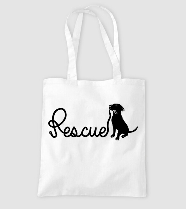 Rescue dog model alb pe tricou