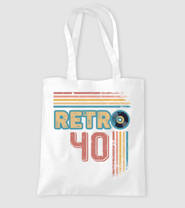 Retro 40 Birthday model alb pe tricou