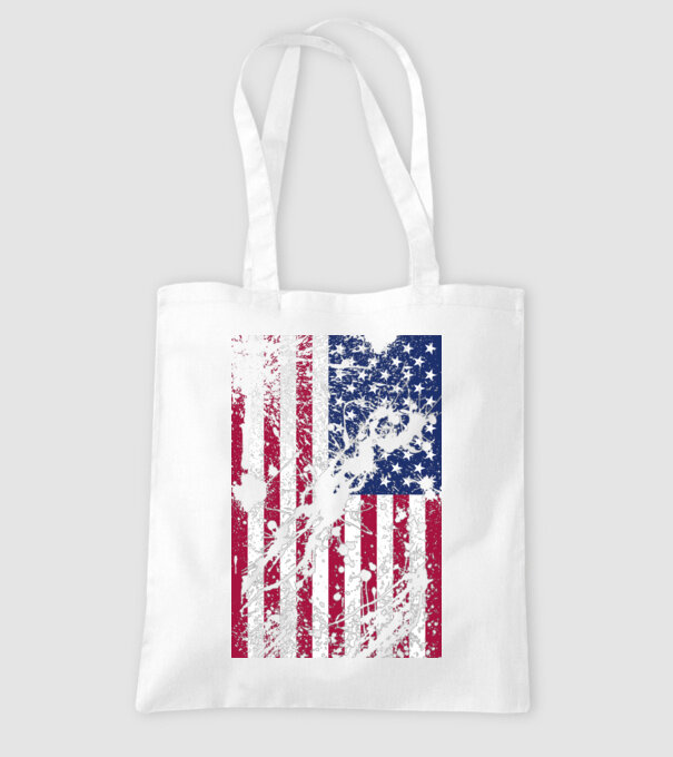 ripped flag U.S. model alb pe tricou